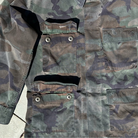Overyed Camo Y2K Ripstop Military Cargo Shirt Jacket - Picture 6 of 11
